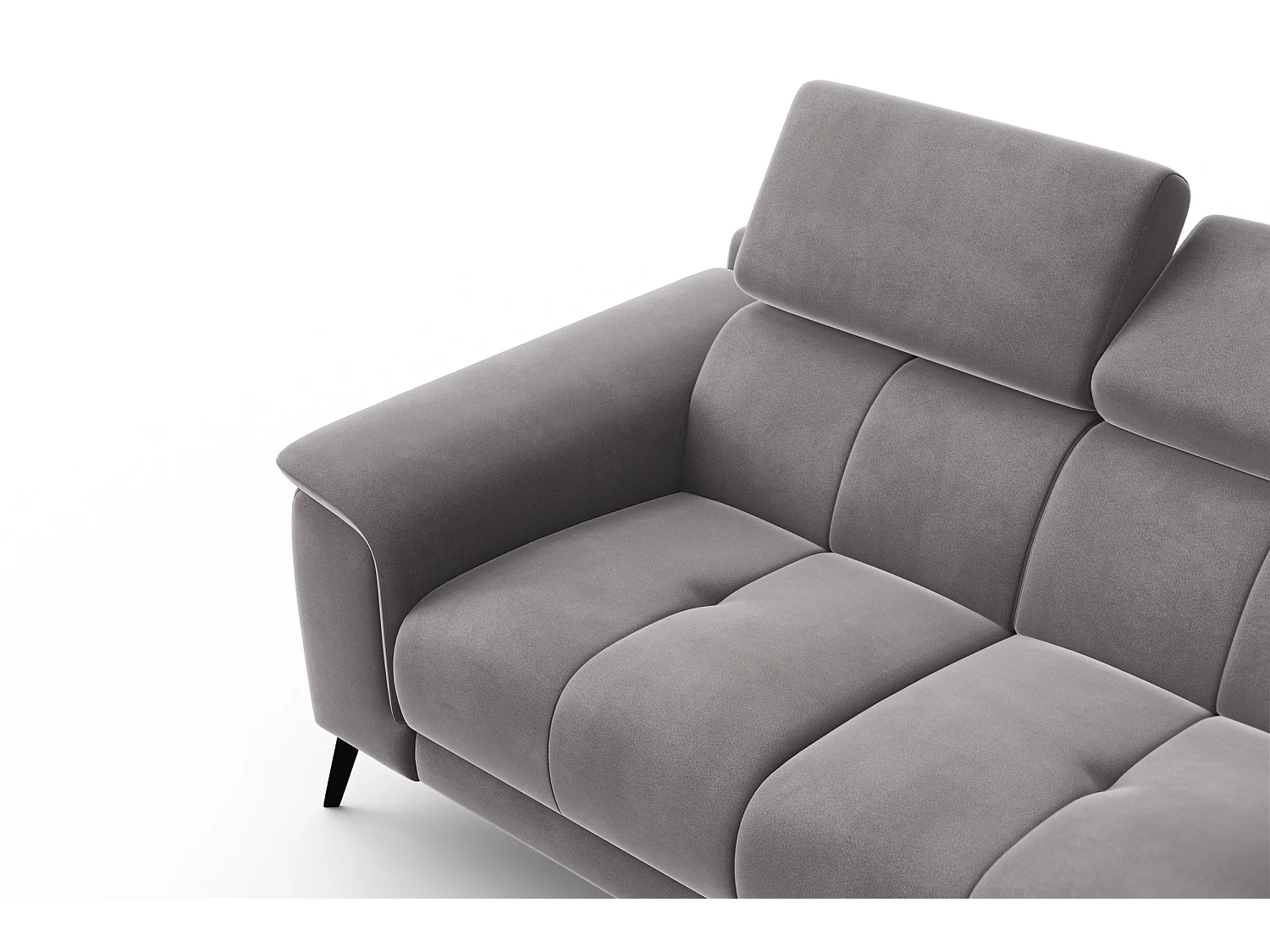Sofa 2-Sitzer FIERO, Dunkelgrauer Veloursstoff