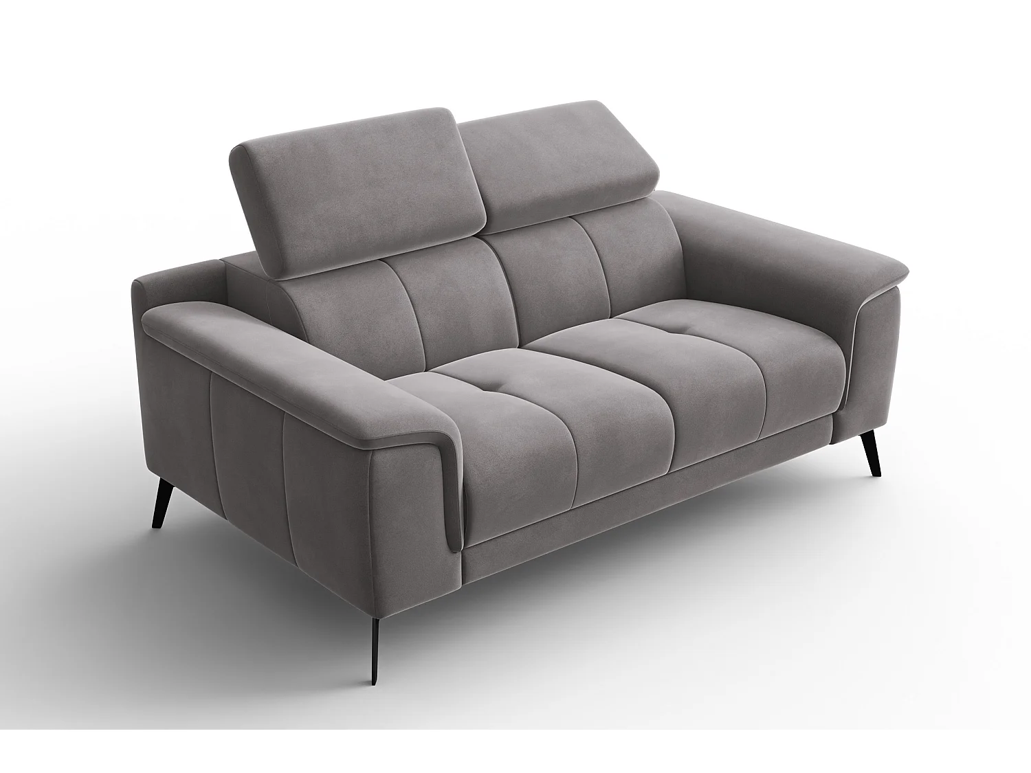 Sofa 2-Sitzer FIERO, Dunkelgrauer Veloursstoff