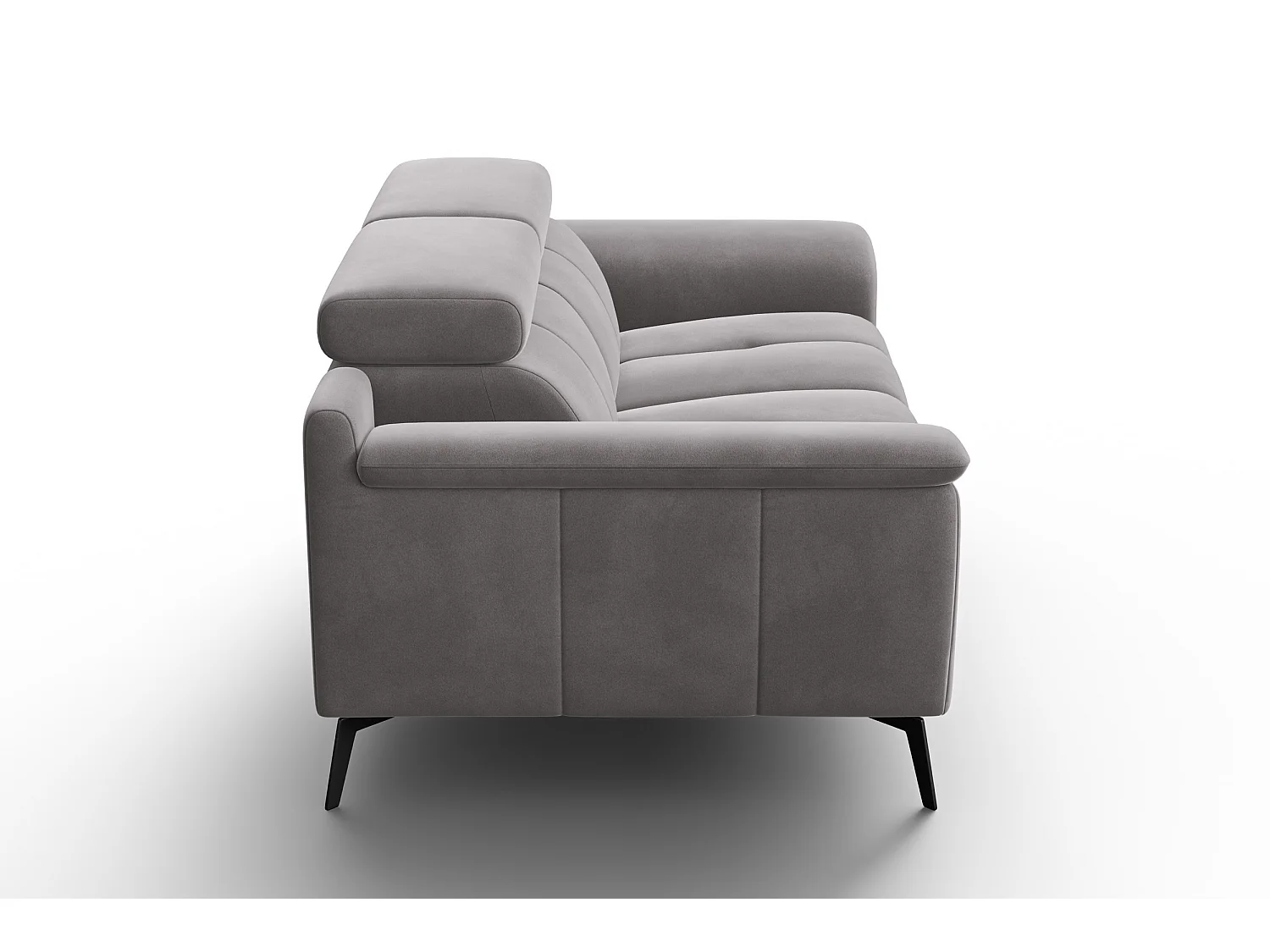 Sofa 2-Sitzer FIERO, Dunkelgrauer Veloursstoff