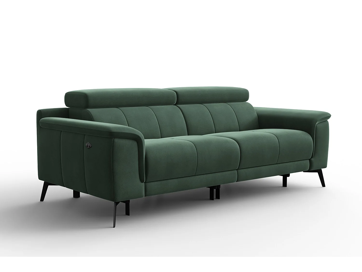 Sofa Relax 3-Sitzer FIERO, Grüner Veloursstoff