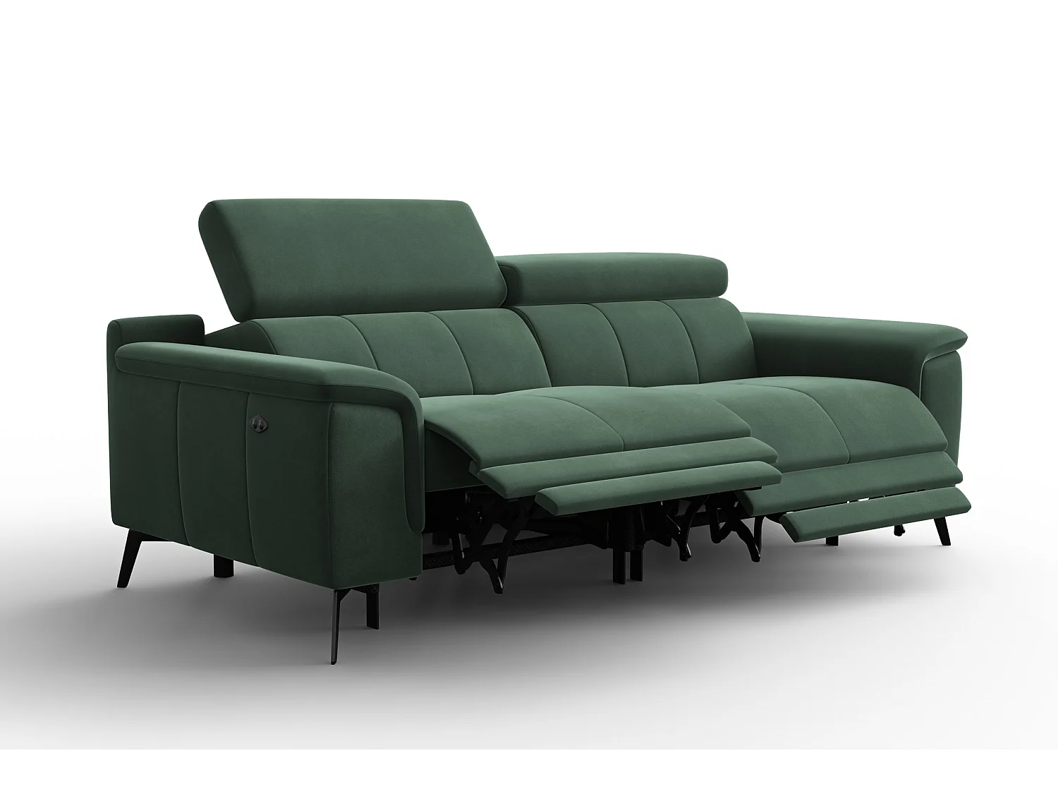 Sofa Relax 3-Sitzer FIERO, Grüner Veloursstoff