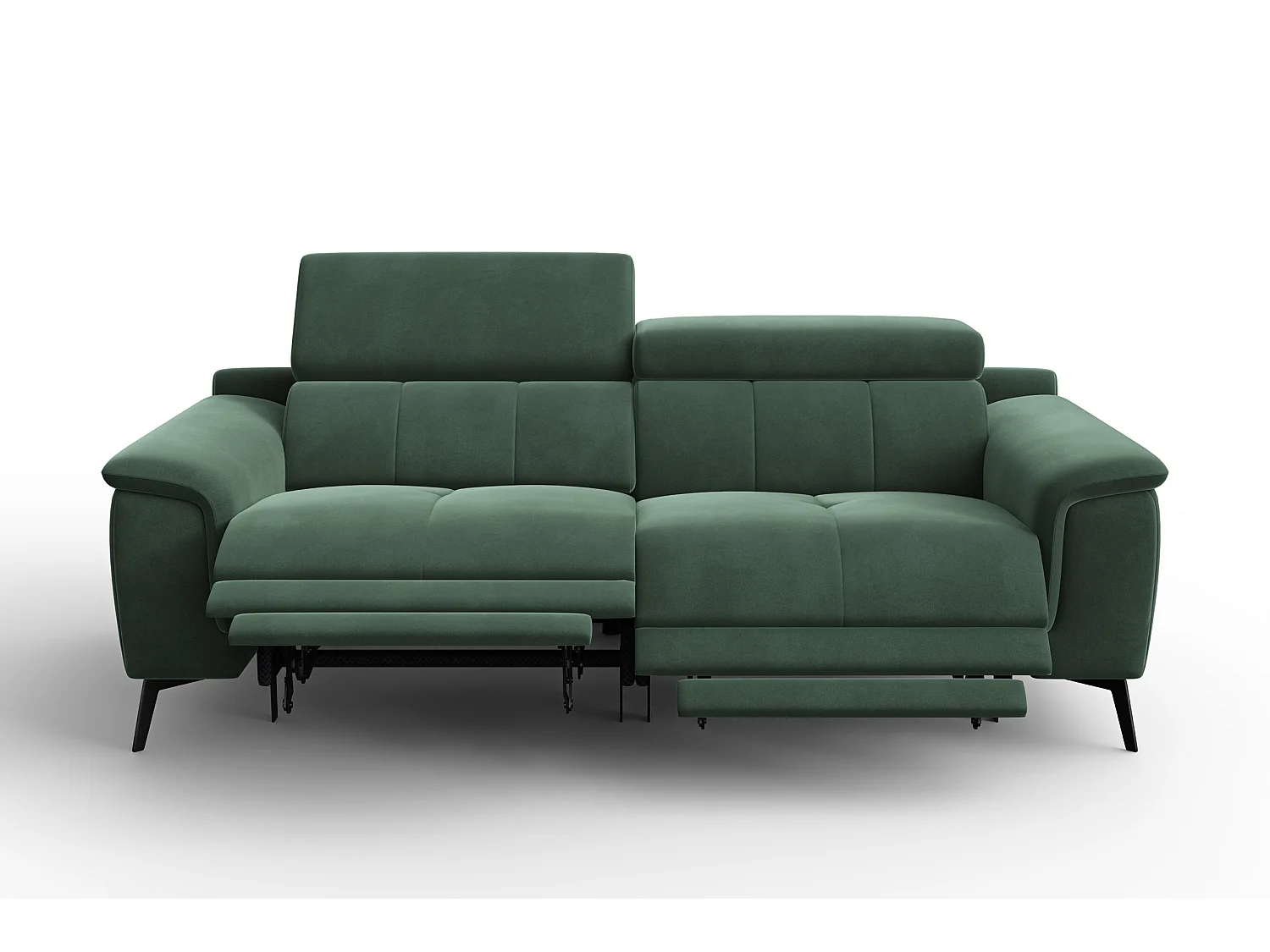 Sofa Relax 3-Sitzer FIERO, Grüner Veloursstoff
