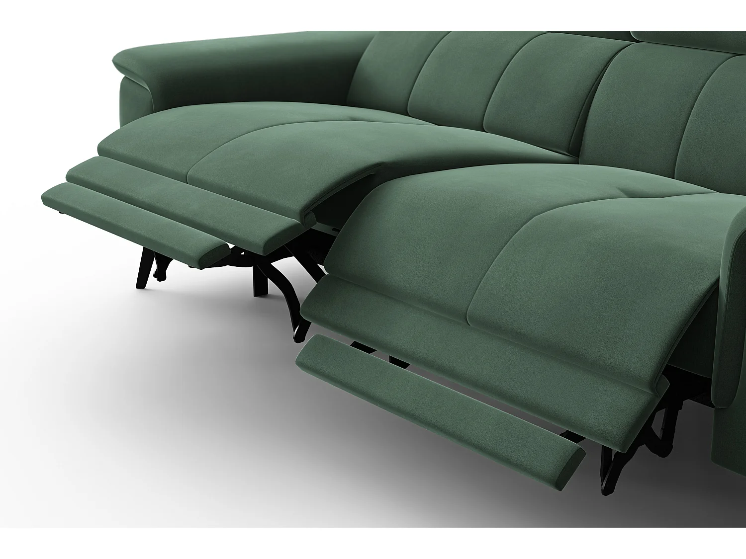 Sofa Relax 3-Sitzer FIERO, Grüner Veloursstoff