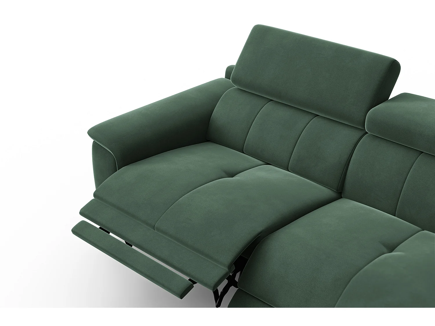 Sofa Relax 3-Sitzer FIERO, Grüner Veloursstoff