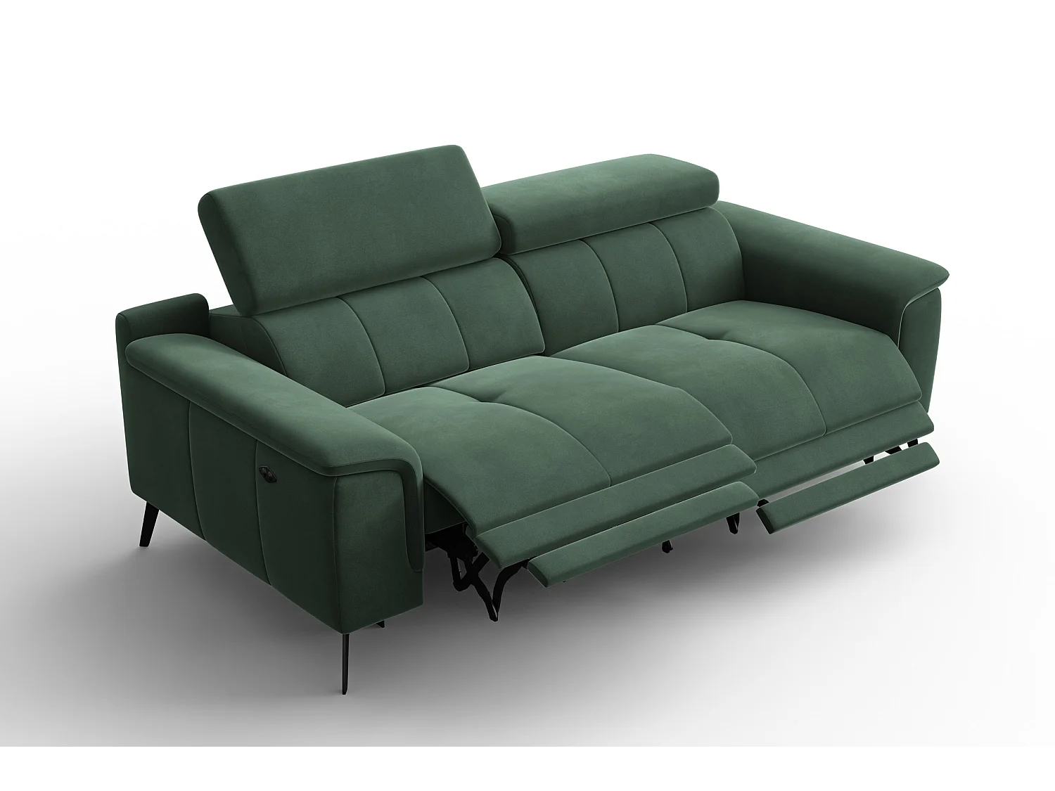 Sofa Relax 3-Sitzer FIERO, Grüner Veloursstoff