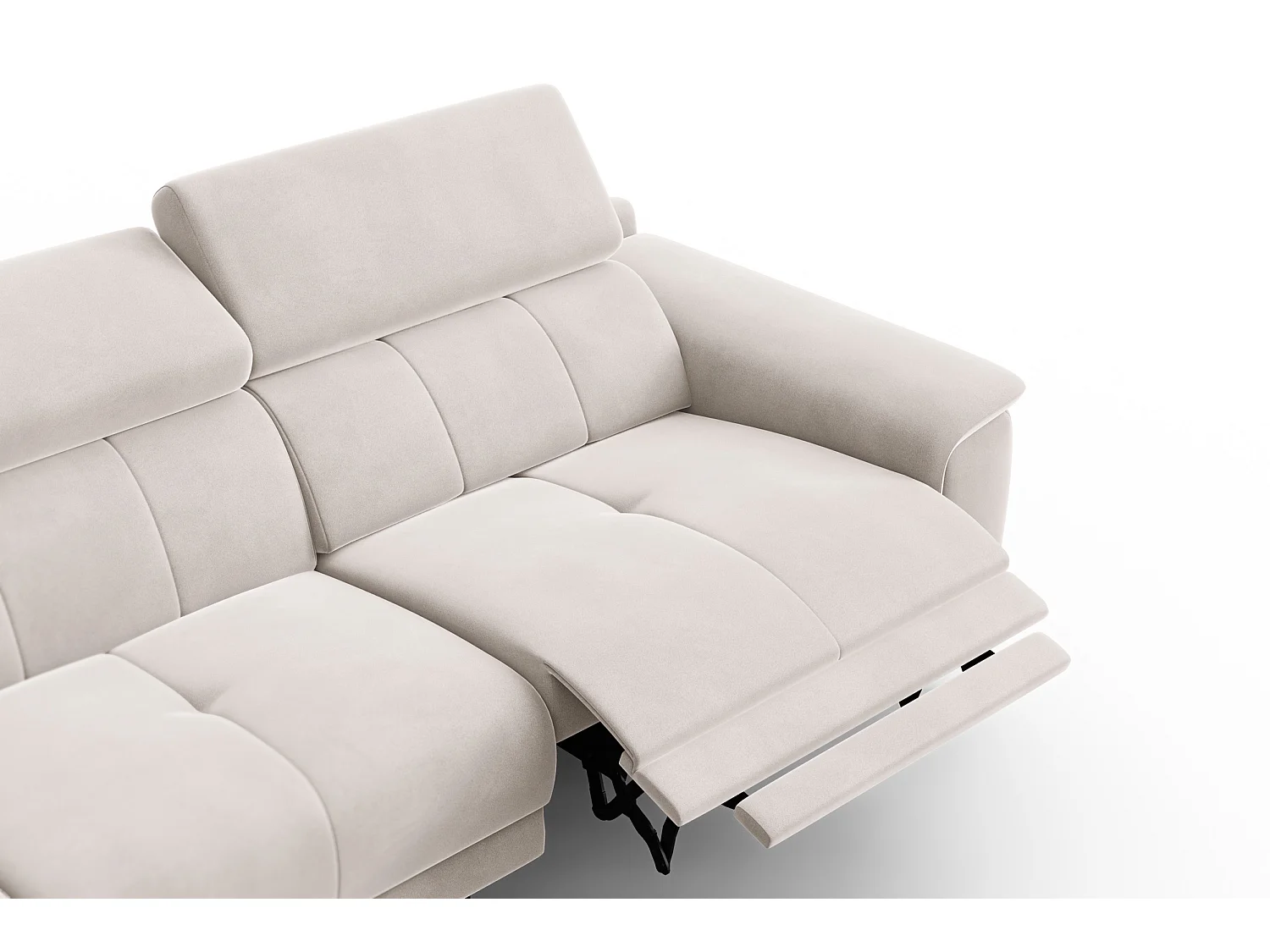 CANAPÉ D'ANGLE RELAX FIERO 4 places gauche, tissu velours beige