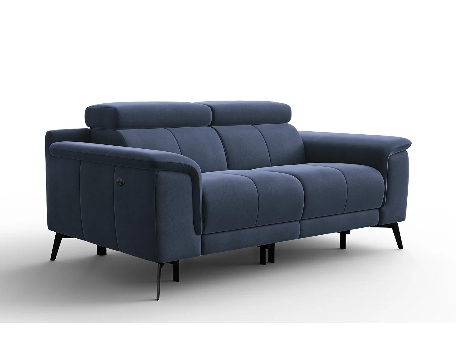 Sofa Relax 2-Sitzer FIERO, Marineblauer Veloursstoff