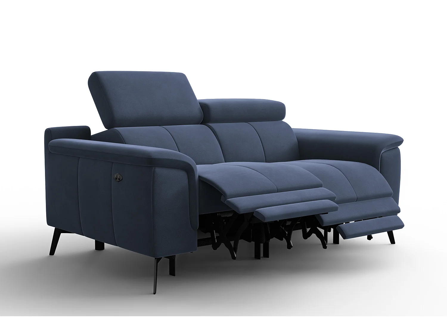 Sofa Relax 2-Sitzer FIERO, Marineblauer Veloursstoff