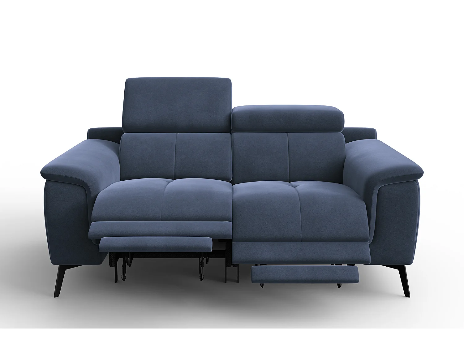 Sofa Relax 2-Sitzer FIERO, Marineblauer Veloursstoff