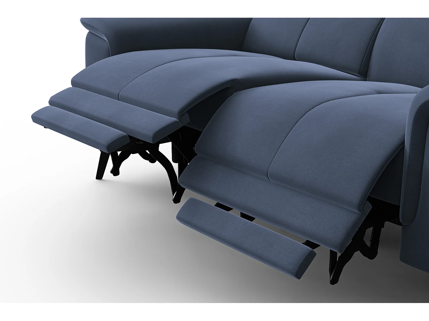 Sofa Relax 2-Sitzer FIERO, Marineblauer Veloursstoff