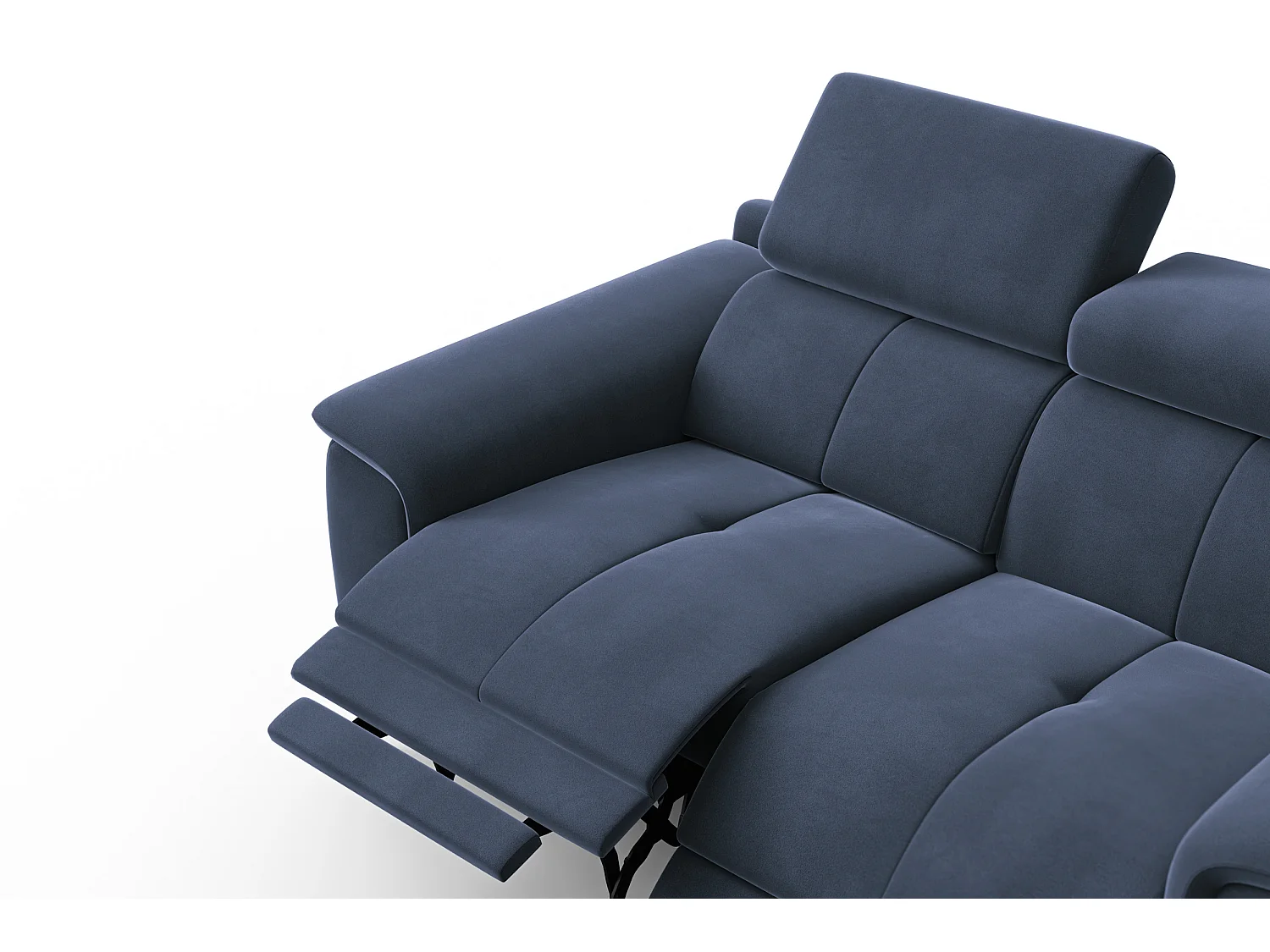 Sofa Relax 2-Sitzer FIERO, Marineblauer Veloursstoff