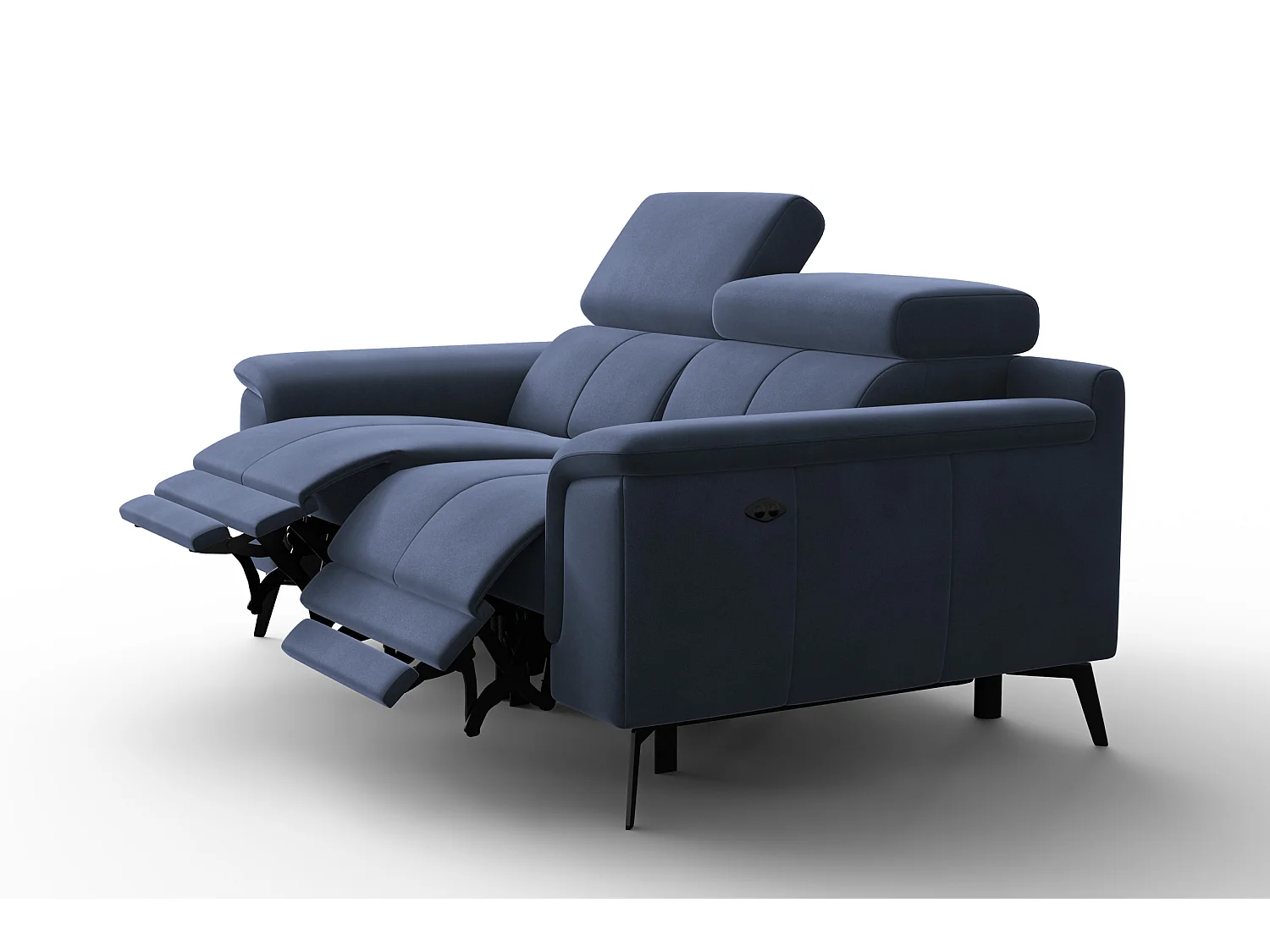 Sofa Relax 2-Sitzer FIERO, Marineblauer Veloursstoff