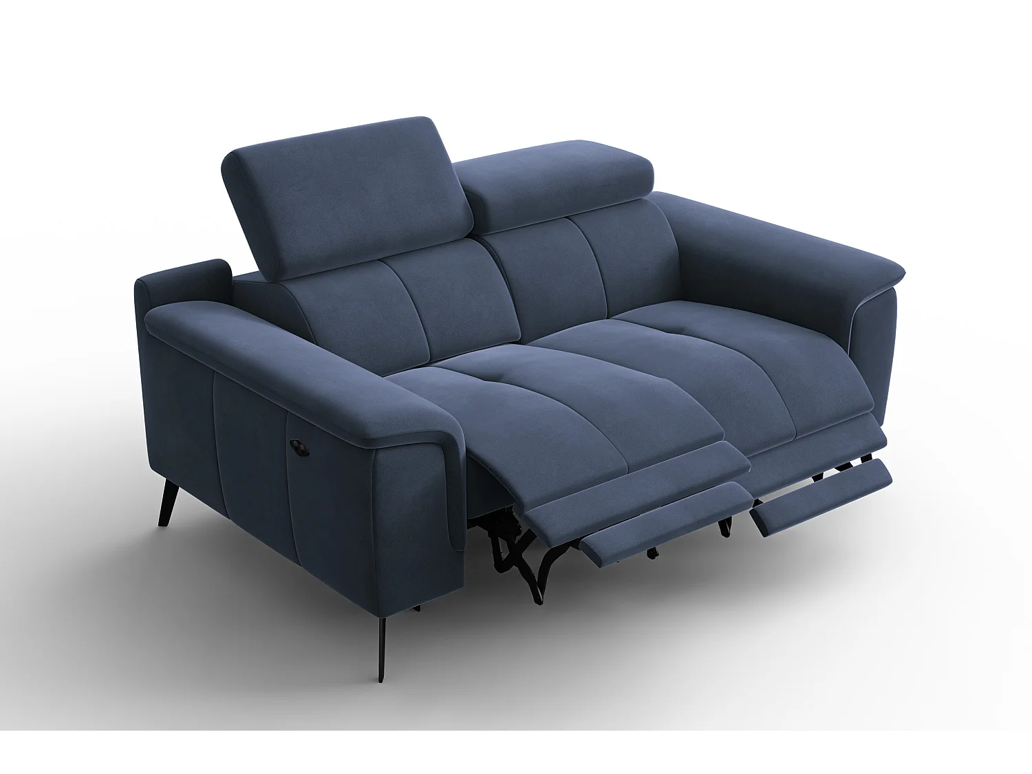 Sofa Relax 2-Sitzer FIERO, Marineblauer Veloursstoff