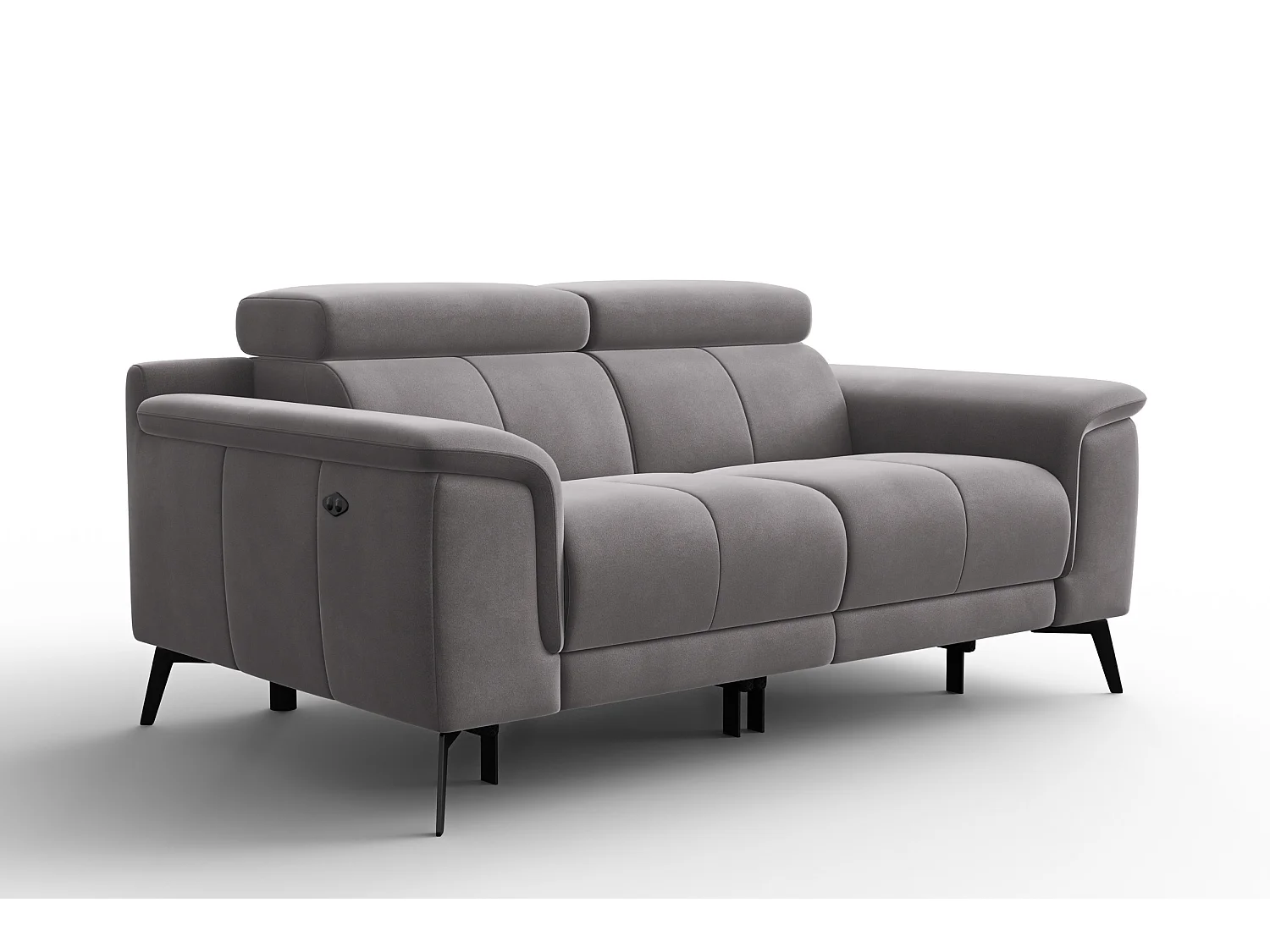 Sofa Relax 2-Sitzer FIERO, Dunkelgrauer Veloursstoff