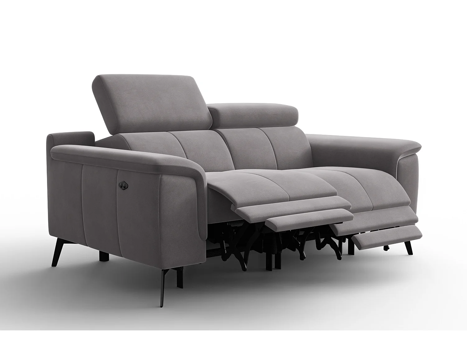 Sofa Relax 2-Sitzer FIERO, Dunkelgrauer Veloursstoff