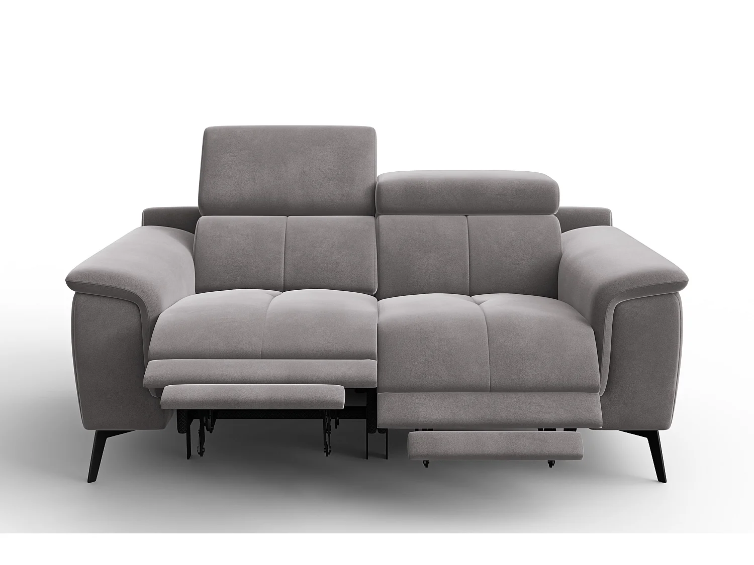 Sofa Relax 2-Sitzer FIERO, Dunkelgrauer Veloursstoff