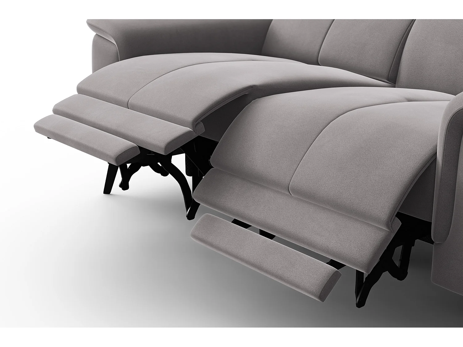 Sofa Relax 2-Sitzer FIERO, Dunkelgrauer Veloursstoff