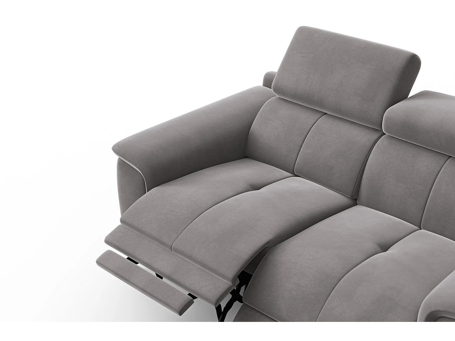 Sofa Relax 2-Sitzer FIERO, Dunkelgrauer Veloursstoff