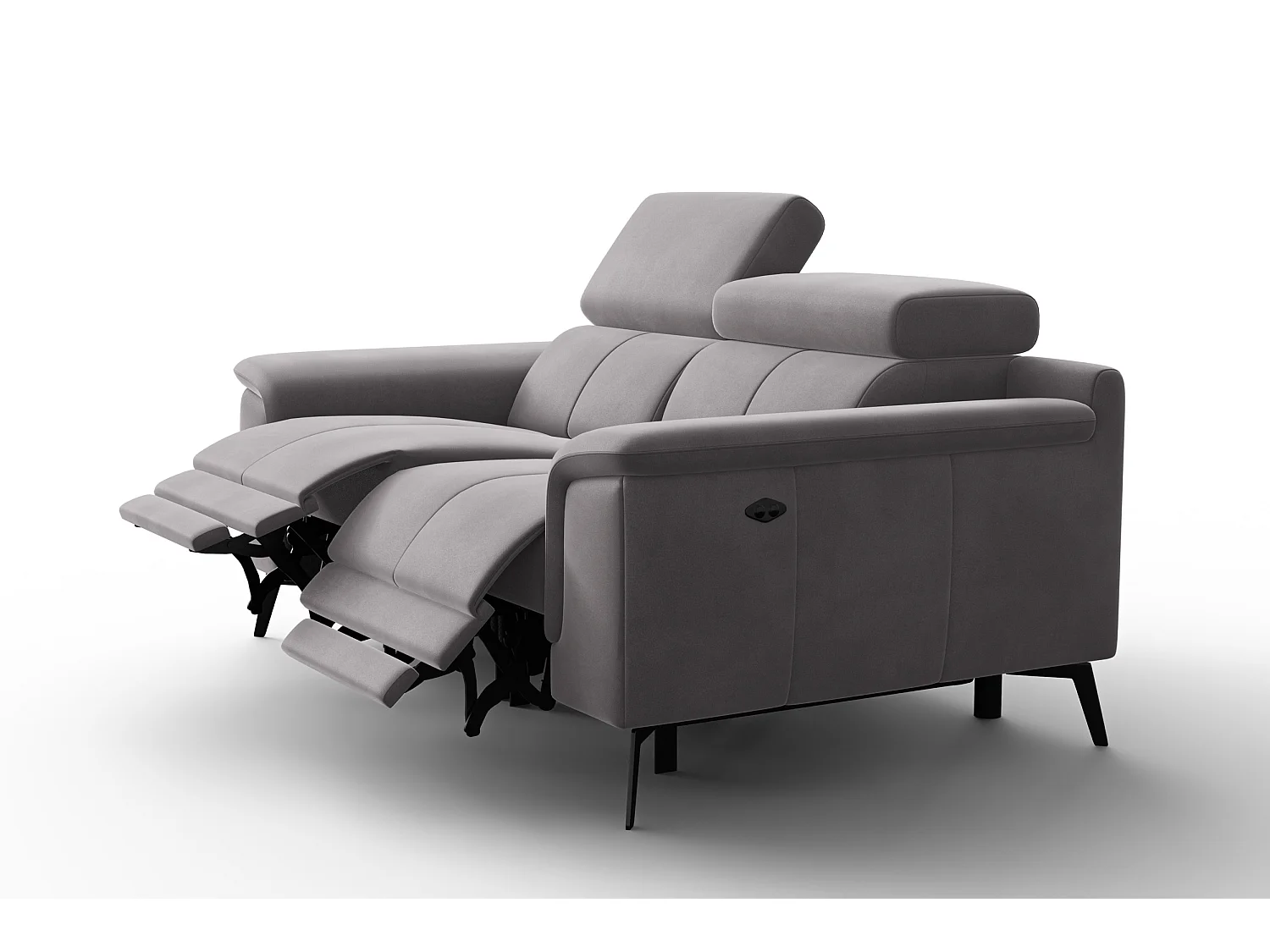 Sofa Relax 2-Sitzer FIERO, Dunkelgrauer Veloursstoff