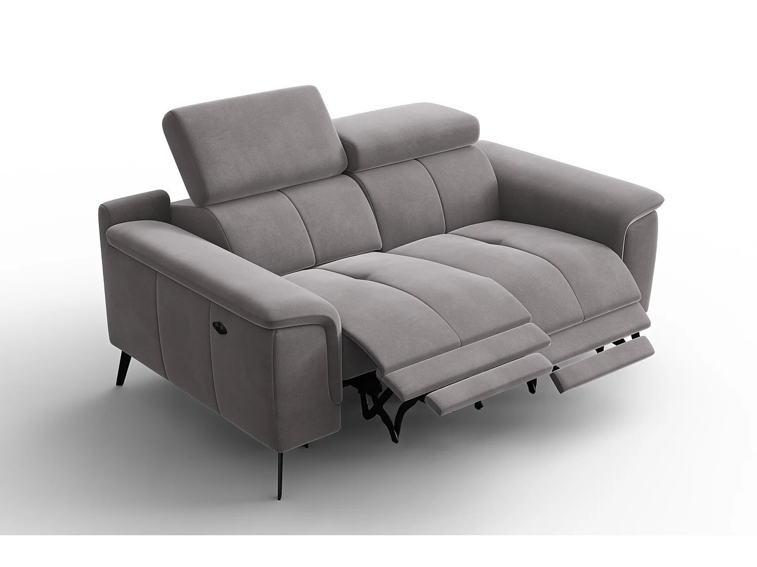 Sofa Relax 2-Sitzer FIERO, Dunkelgrauer Veloursstoff