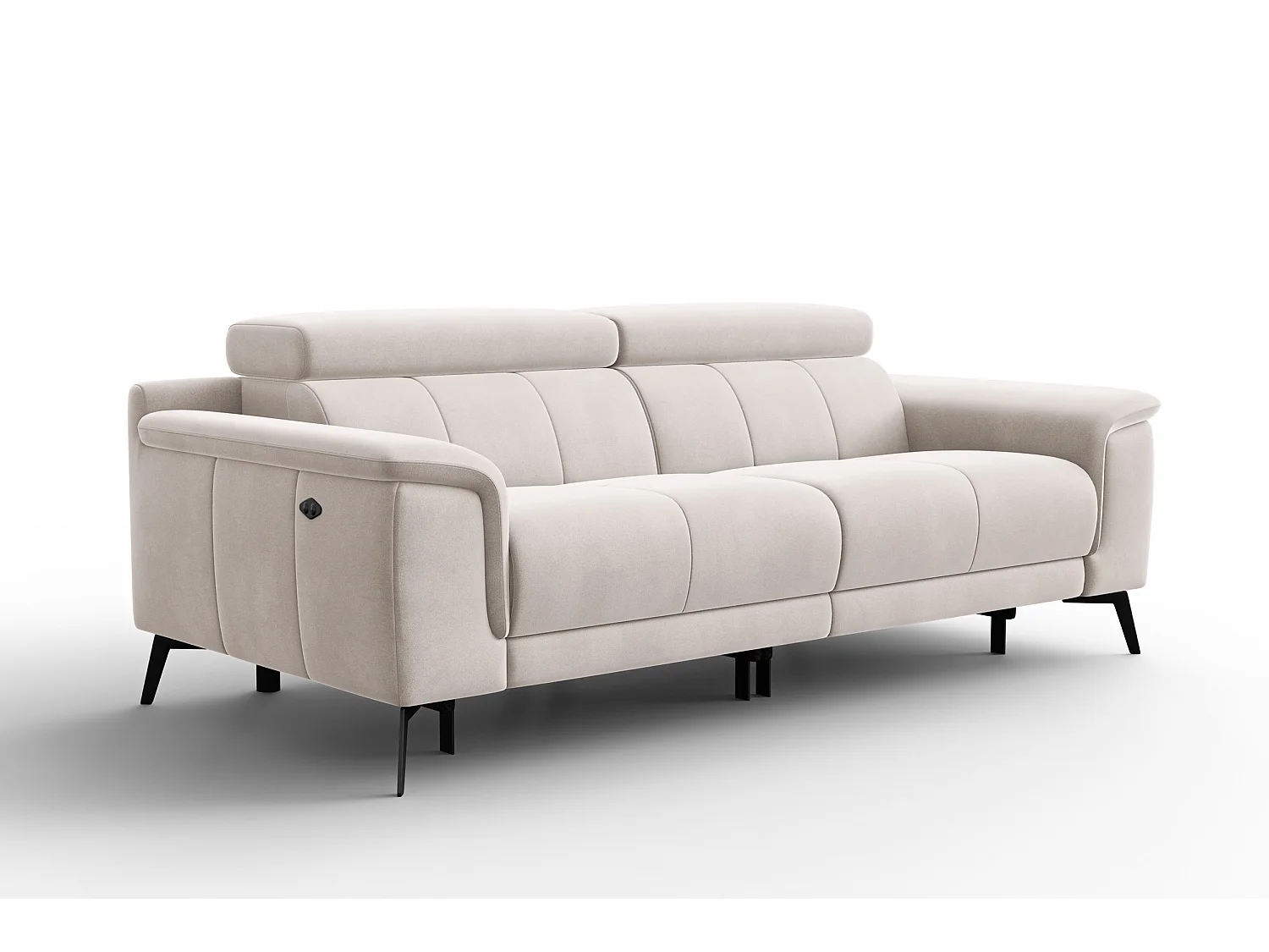 Sofa Relax 3-Sitzer FIERO, Beiger Veloursstoff