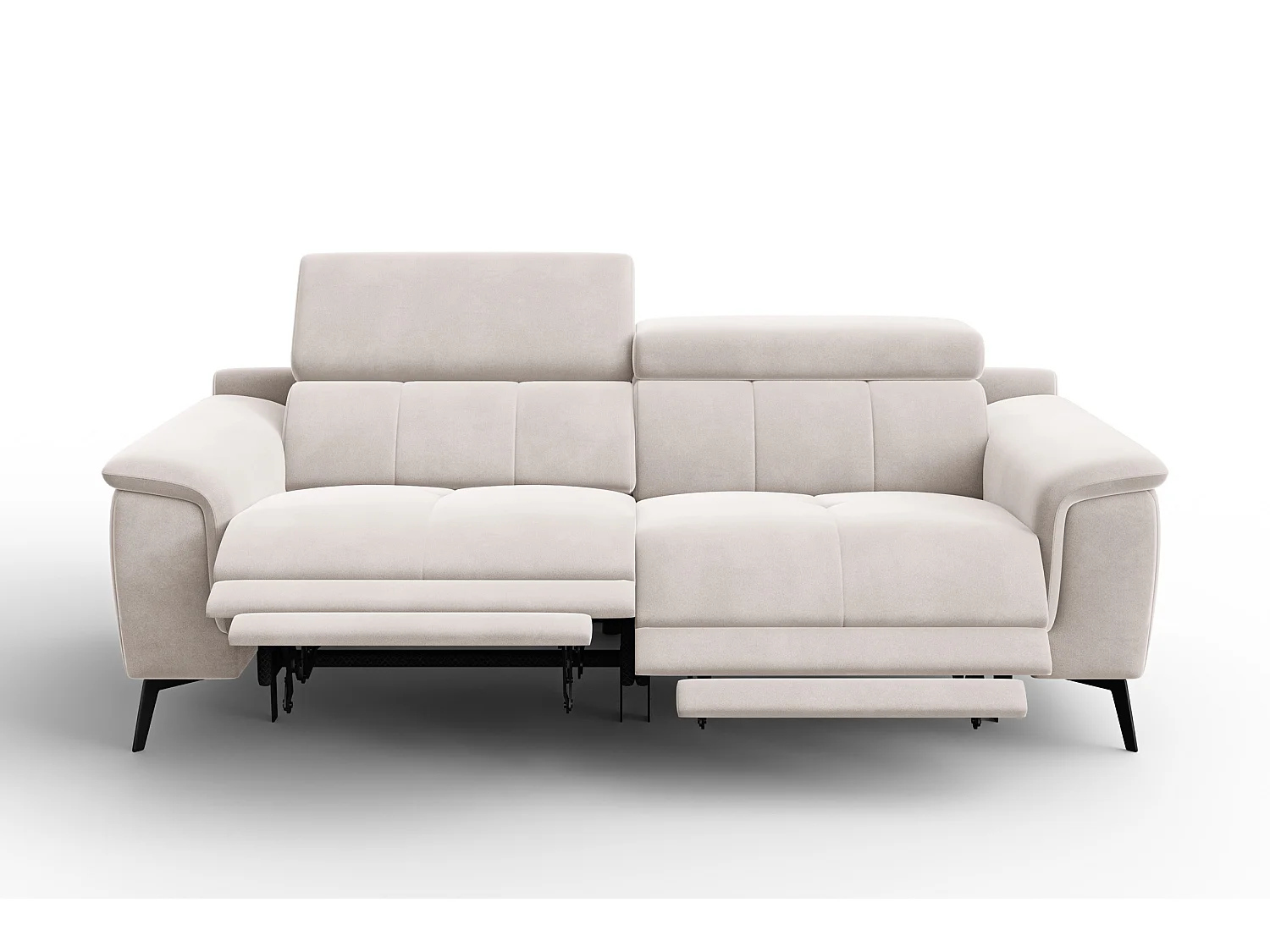 Sofa Relax 3-Sitzer FIERO, Beiger Veloursstoff