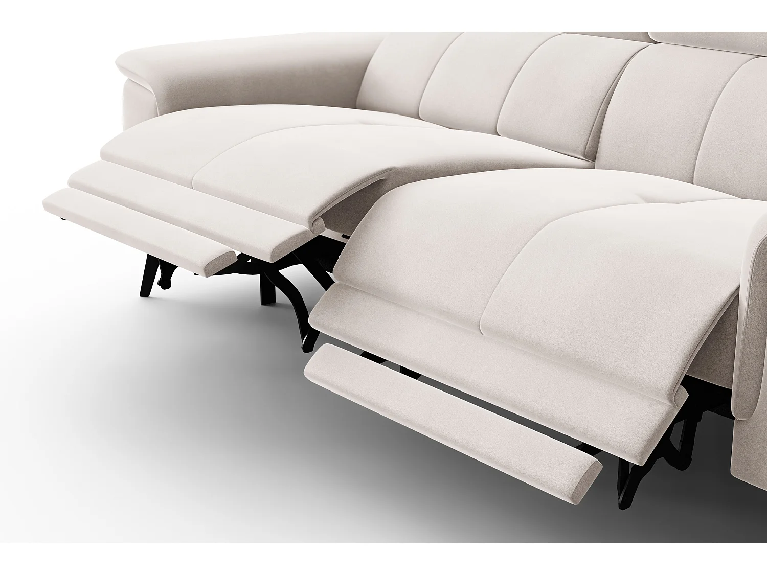 Sofa Relax 3-Sitzer FIERO, Beiger Veloursstoff