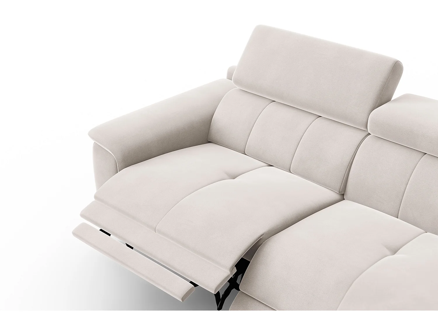 Sofa Relax 3-Sitzer FIERO, Beiger Veloursstoff