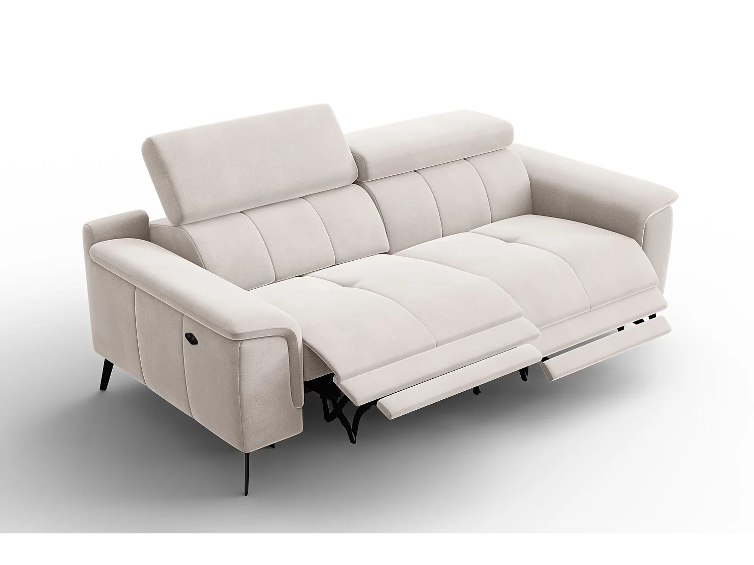 Sofa Relax 3-Sitzer FIERO, Beiger Veloursstoff