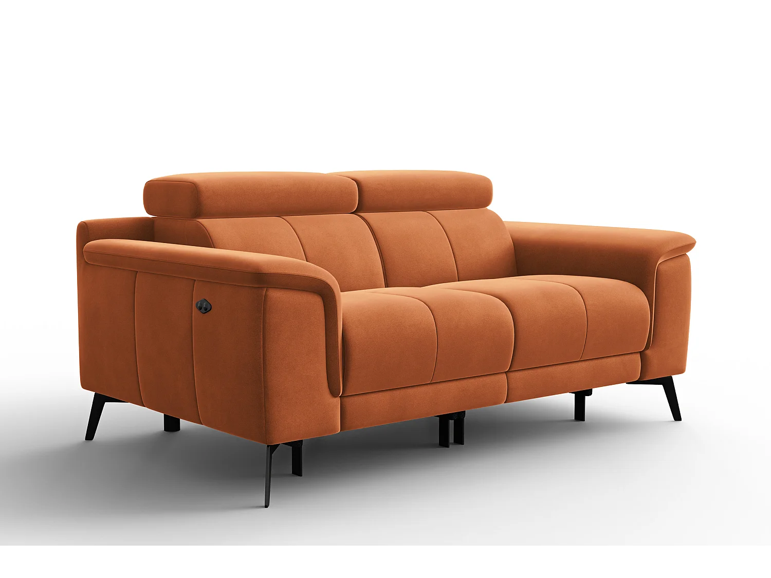 Sofa Relax 2-Sitzer FIERO, Oranger Veloursstoff
