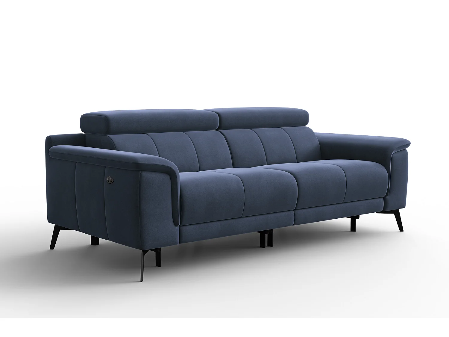 Sofa Relax 3-Sitzer FIERO, Marineblauer Veloursstoff