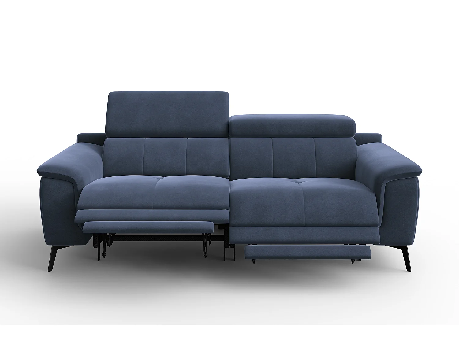 Sofa Relax 3-Sitzer FIERO, Marineblauer Veloursstoff