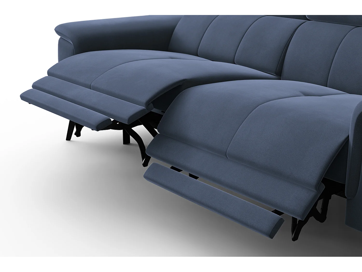 Sofa Relax 3-Sitzer FIERO, Marineblauer Veloursstoff