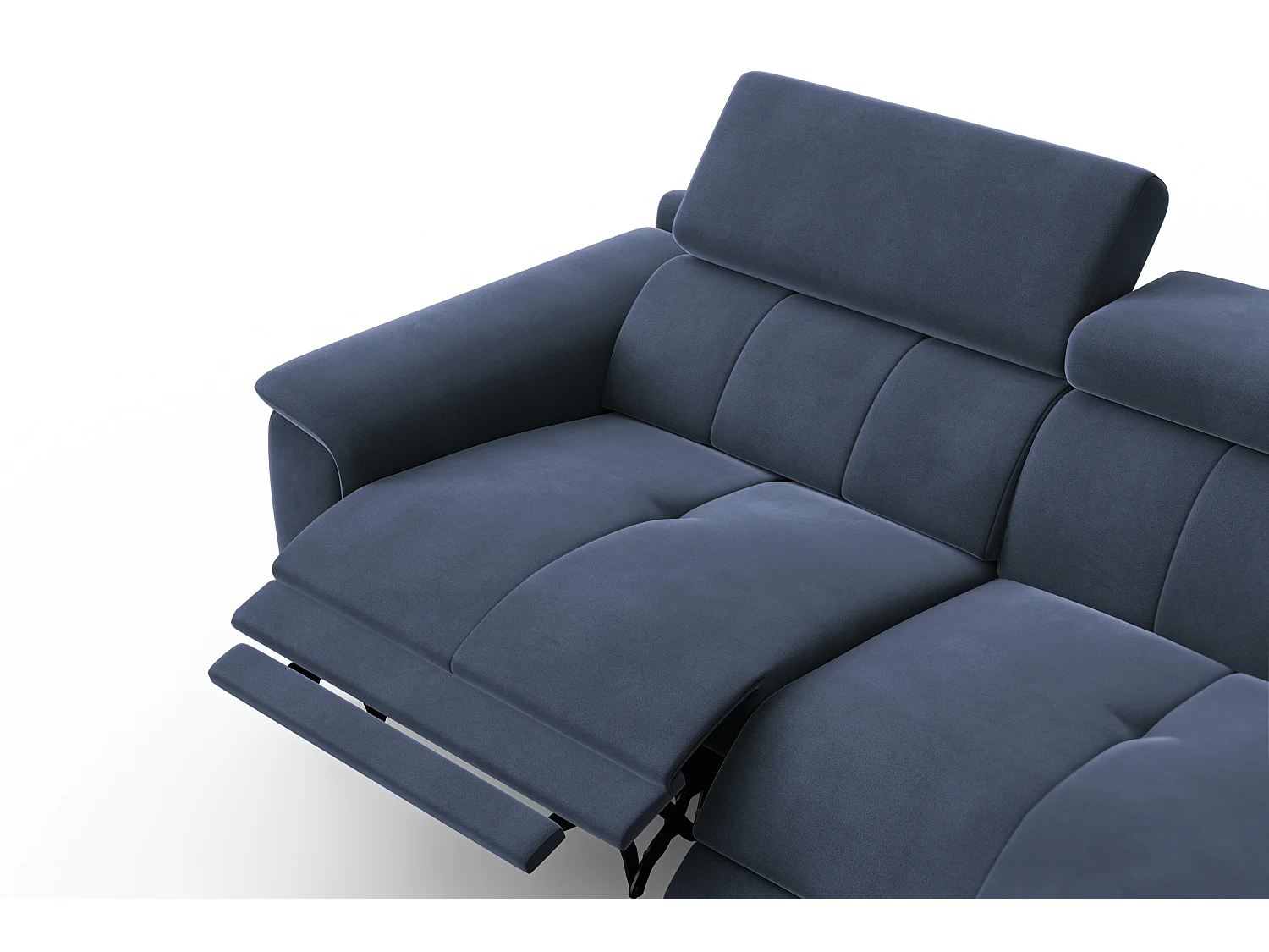 Sofa Relax 3-Sitzer FIERO, Marineblauer Veloursstoff