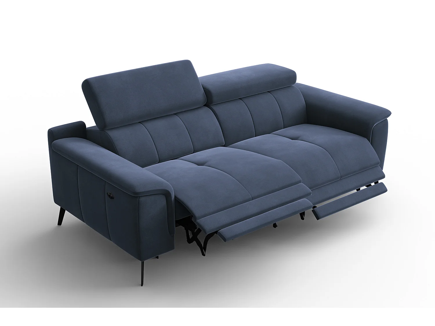 Sofa Relax 3-Sitzer FIERO, Marineblauer Veloursstoff