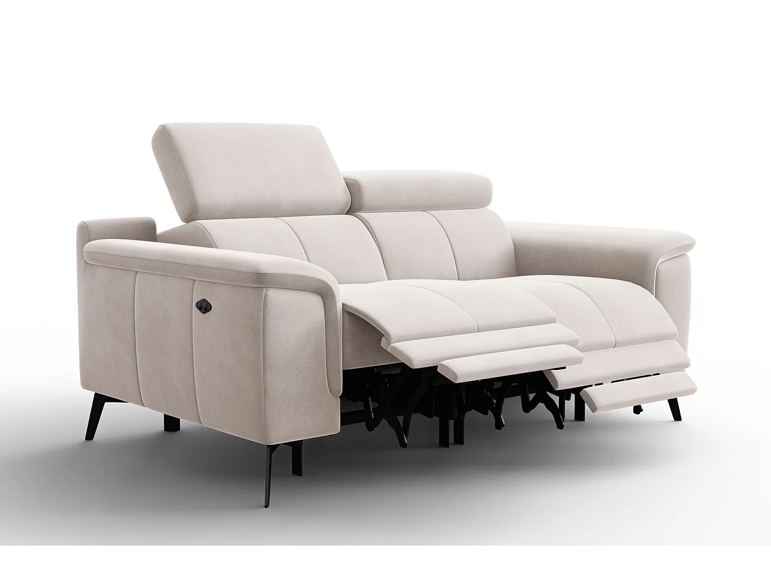 Sofa Relax 2-Sitzer FIERO, Beiger Veloursstoff