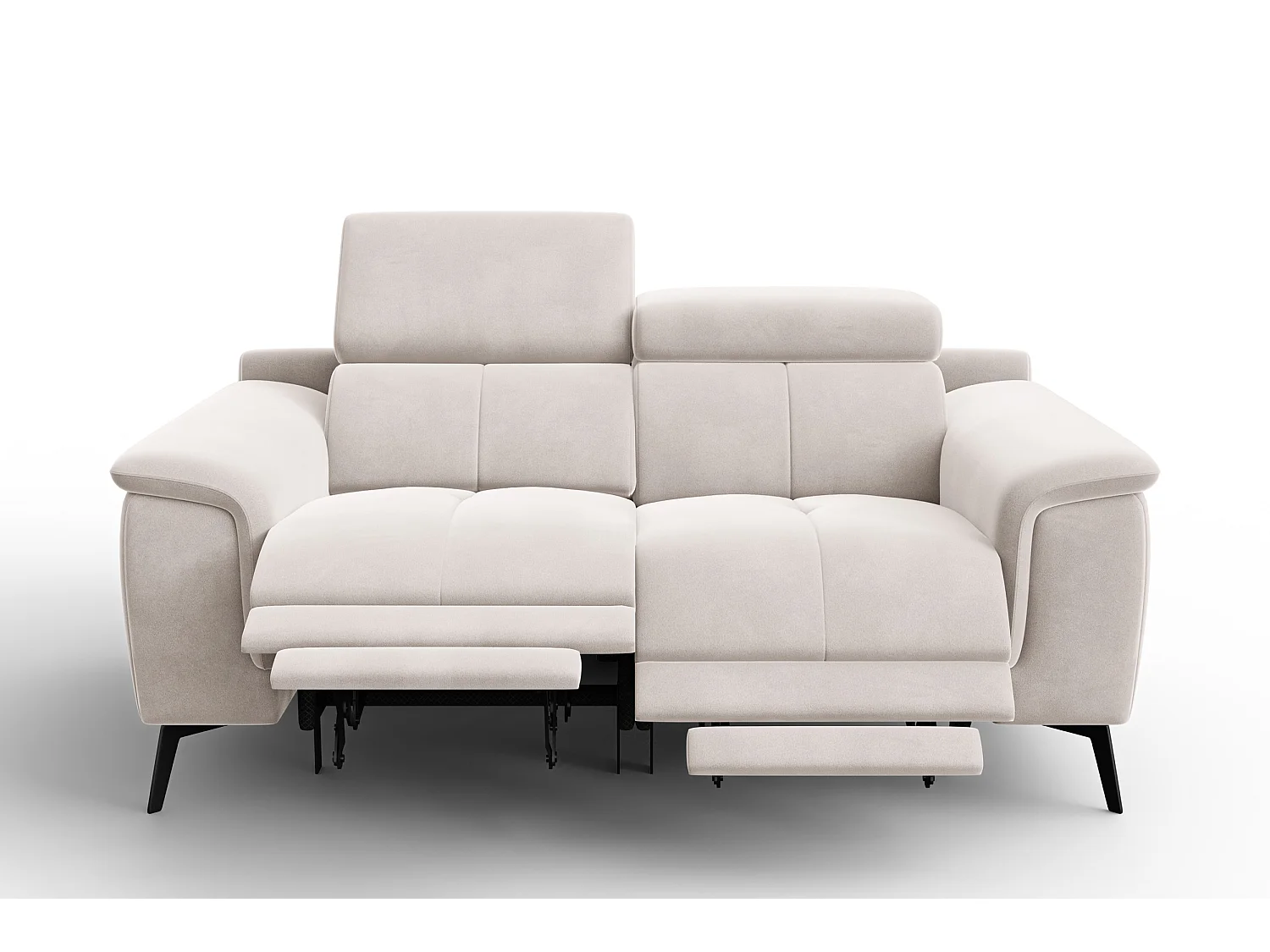 Sofa Relax 2-Sitzer FIERO, Beiger Veloursstoff