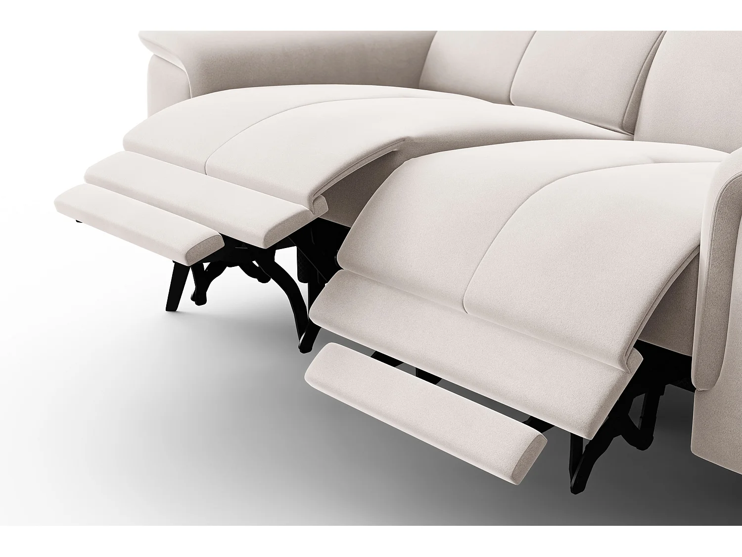 Sofa Relax 2-Sitzer FIERO, Beiger Veloursstoff
