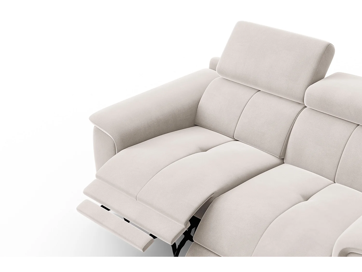 Sofa Relax 2-Sitzer FIERO, Beiger Veloursstoff