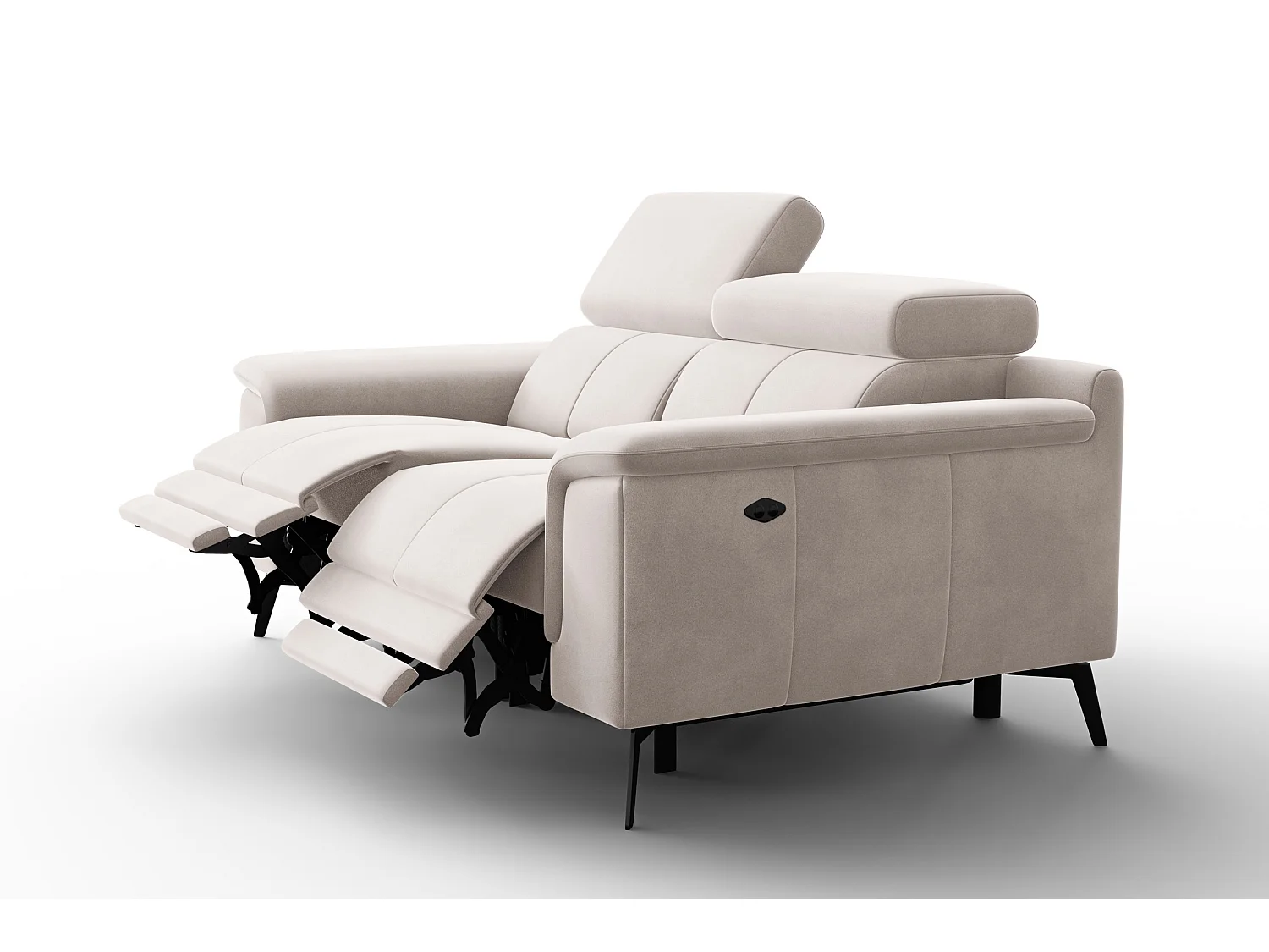 Sofa Relax 2-Sitzer FIERO, Beiger Veloursstoff