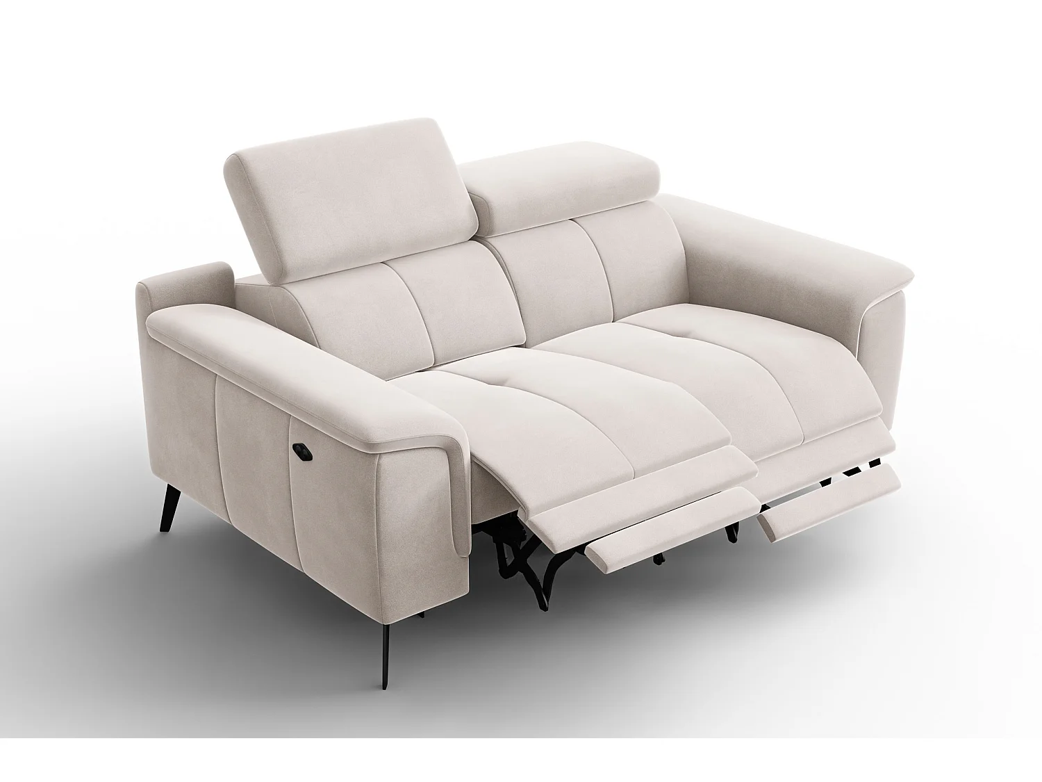 Sofa Relax 2-Sitzer FIERO, Beiger Veloursstoff
