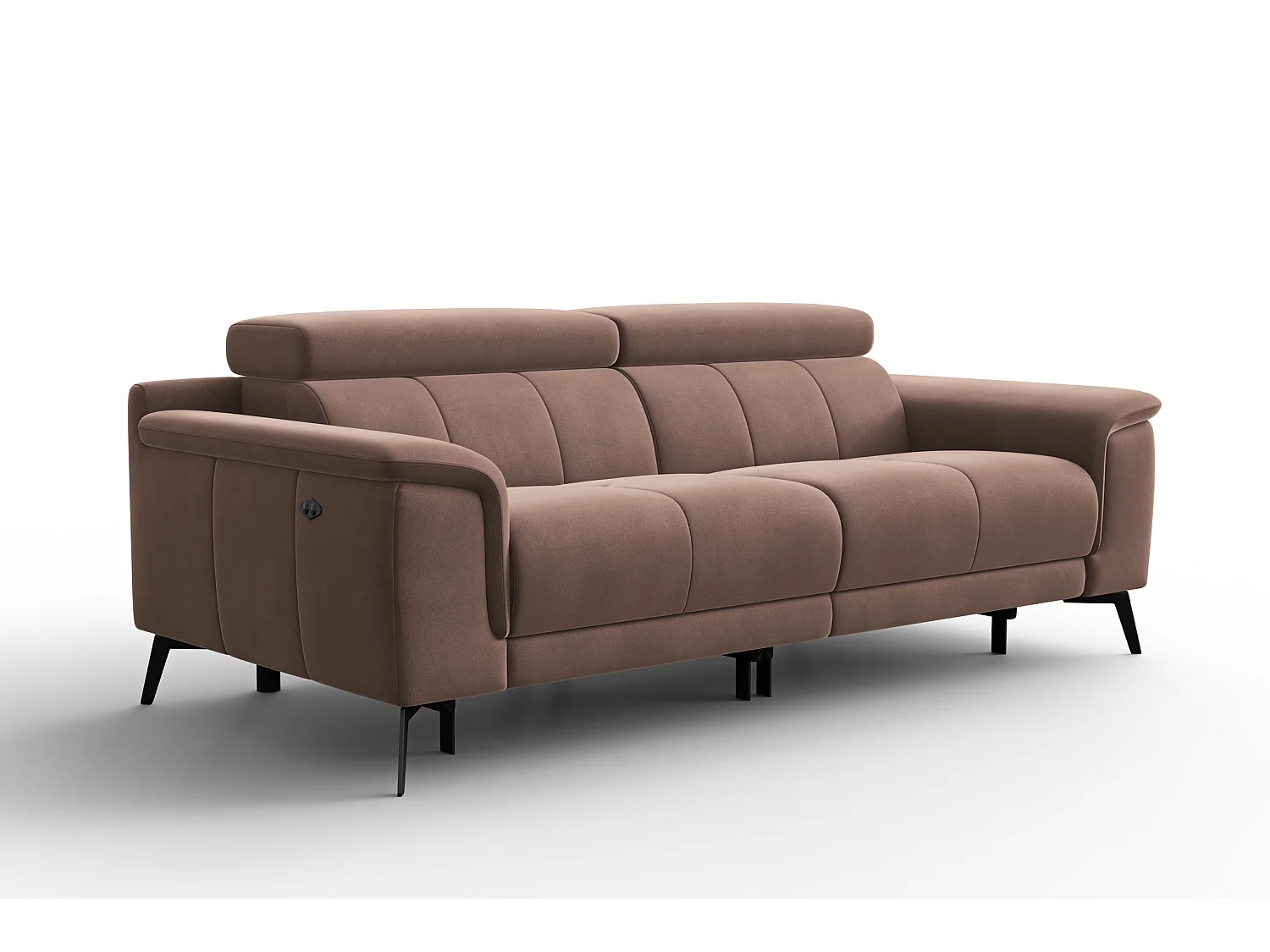 Sofa Relax 3-Sitzer FIERO, Brauner Veloursstoff