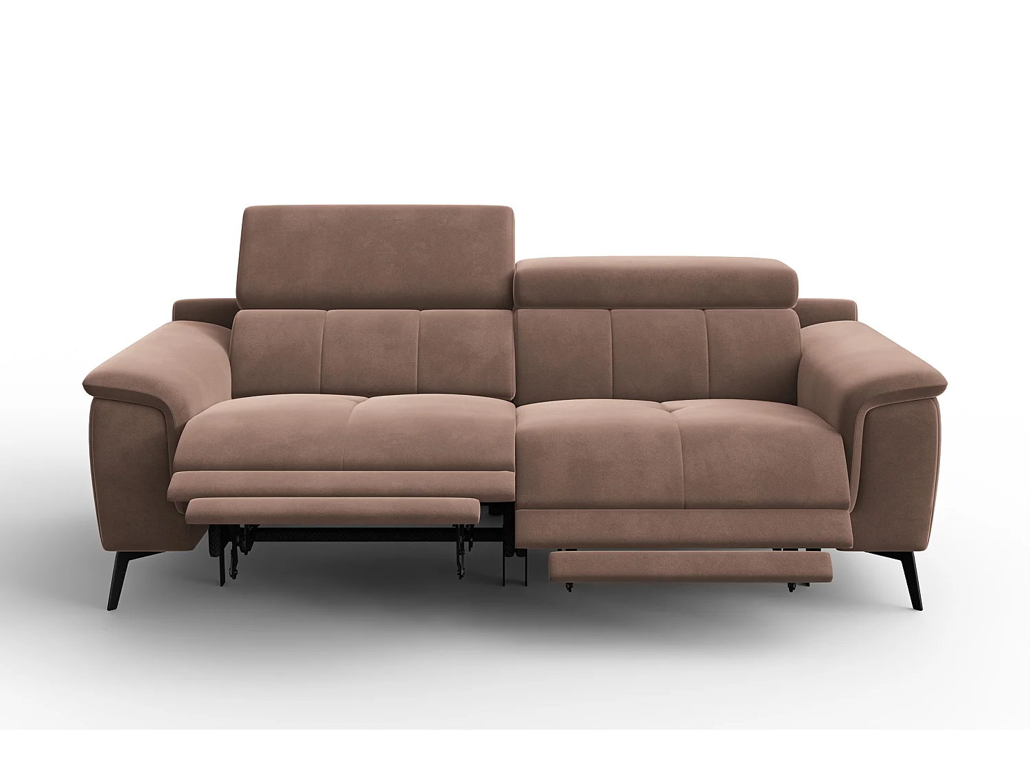 Sofa Relax 3-Sitzer FIERO, Brauner Veloursstoff