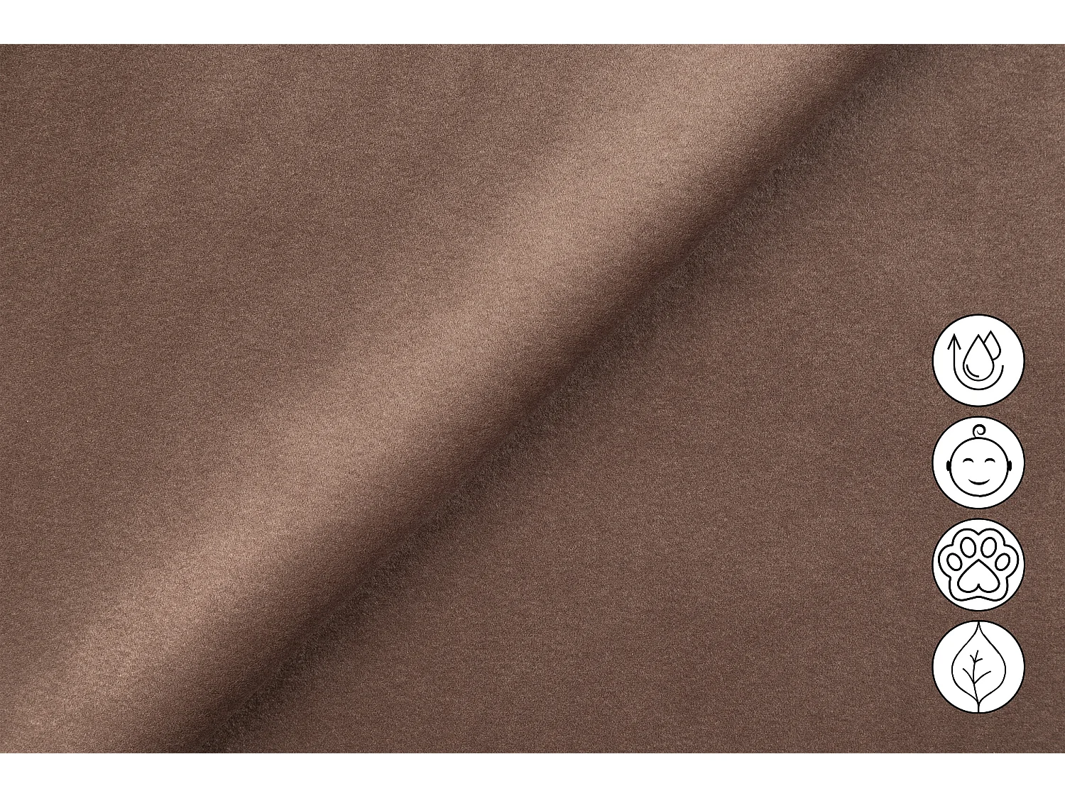 Sofa Relax 3-Sitzer FIERO, Brauner Veloursstoff