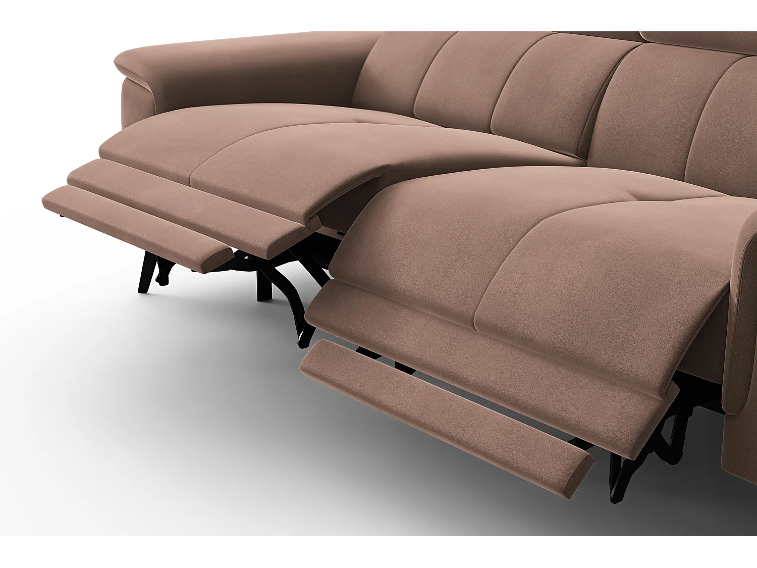 Sofa Relax 3-Sitzer FIERO, Brauner Veloursstoff