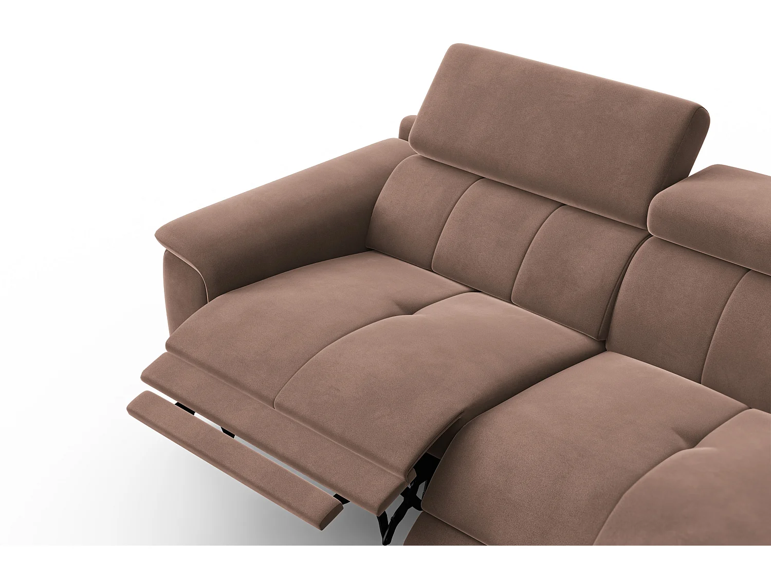 Sofa Relax 3-Sitzer FIERO, Brauner Veloursstoff