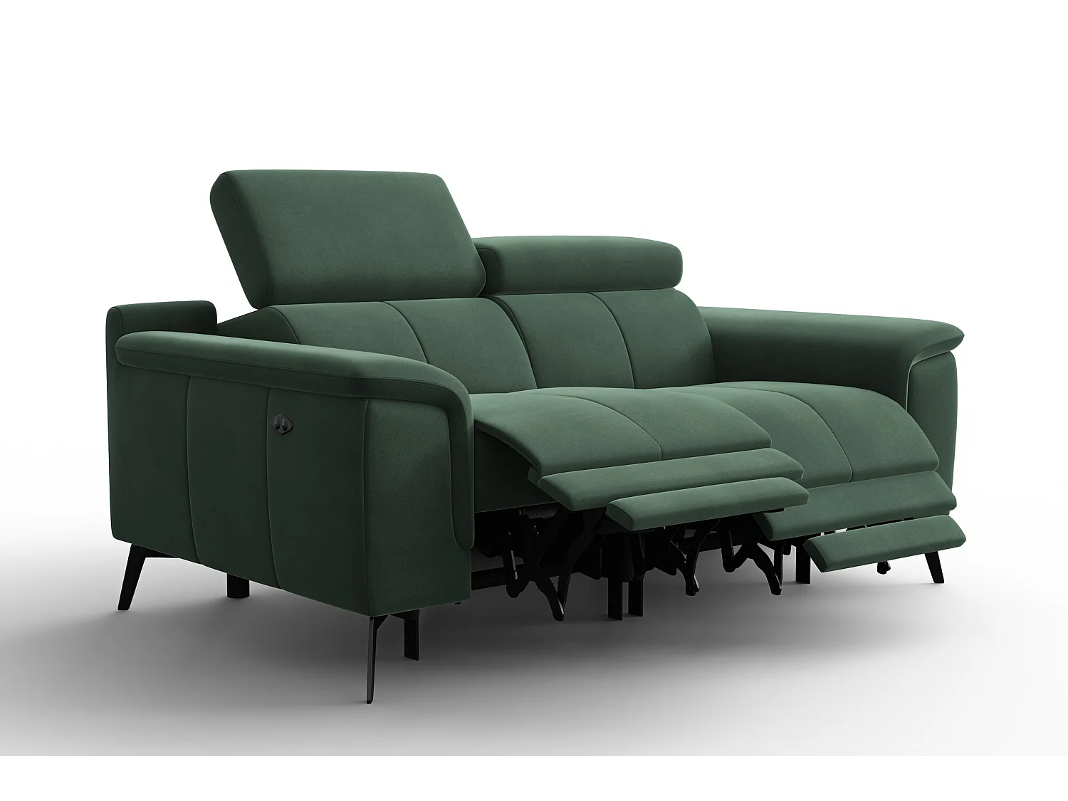 Sofa Relax 2-Sitzer FIERO, Grüner Veloursstoff