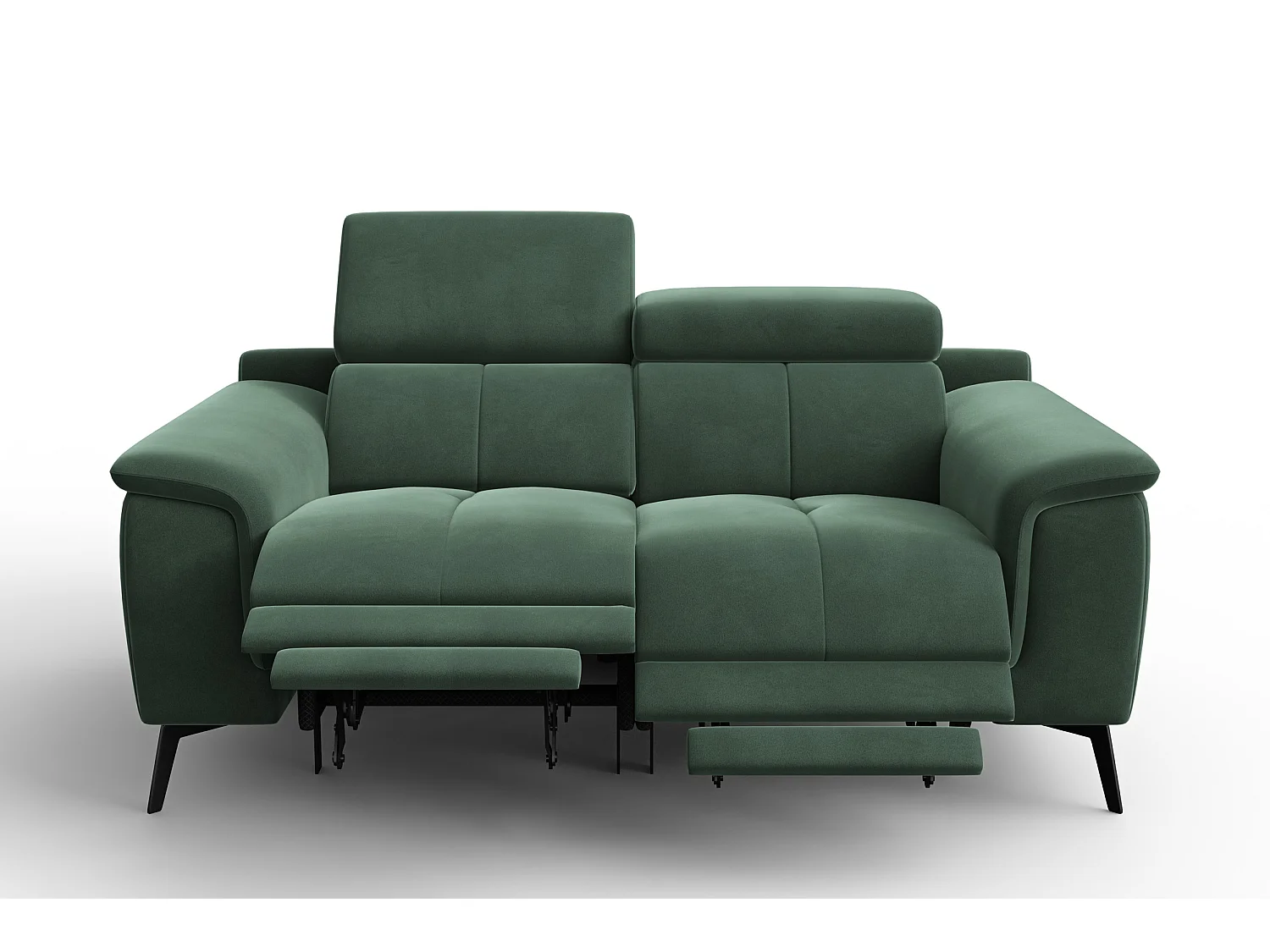 Sofa Relax 2-Sitzer FIERO, Grüner Veloursstoff
