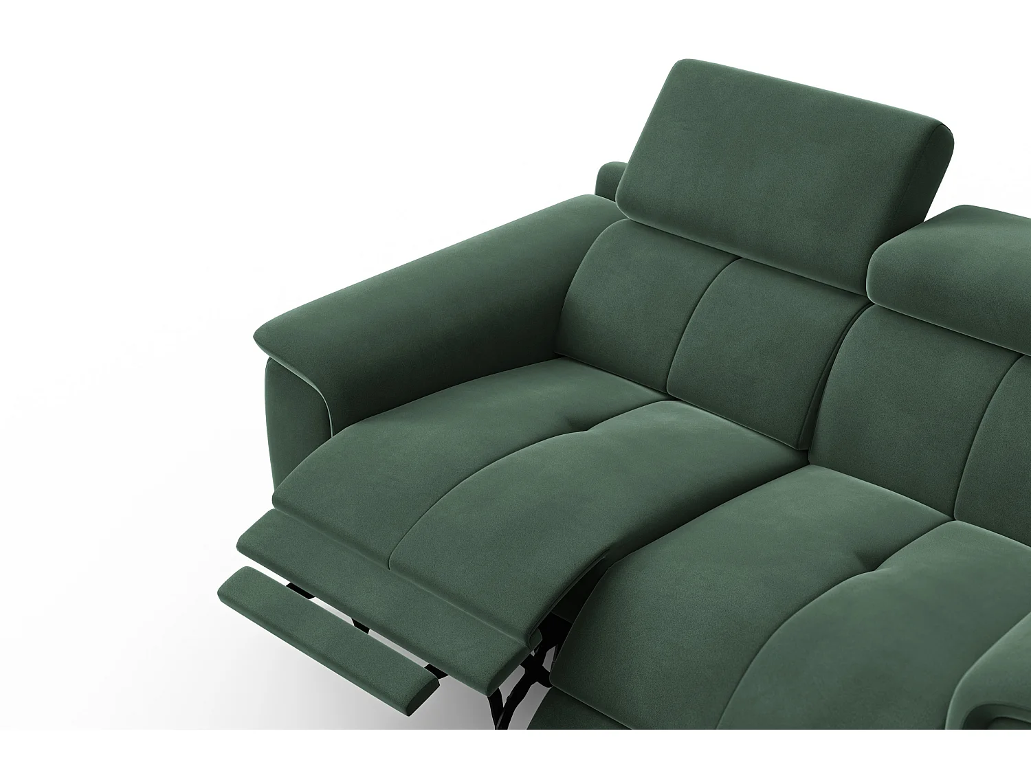 Sofa Relax 2-Sitzer FIERO, Grüner Veloursstoff