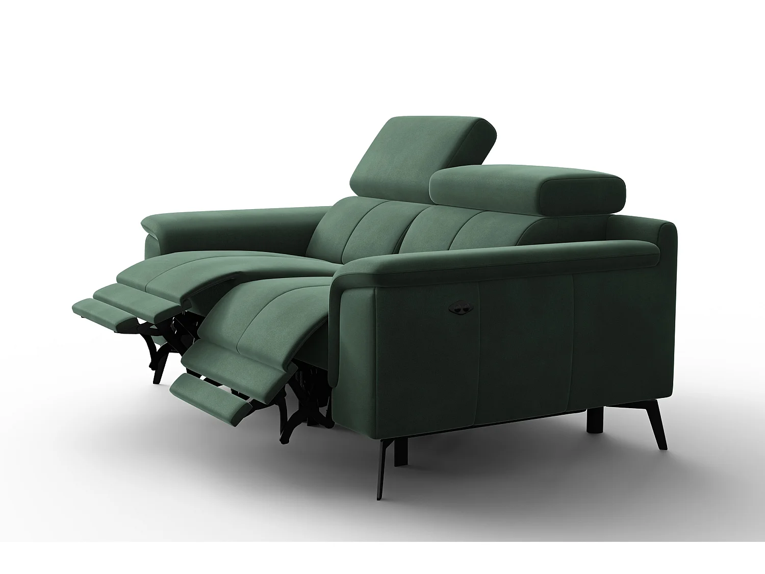 Sofa Relax 2-Sitzer FIERO, Grüner Veloursstoff